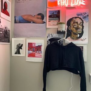 Black cropped hoodie